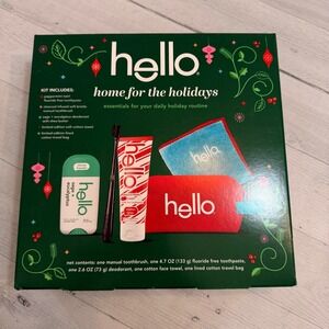 hello Holiday Home for the Holidays Toothpaste and deodorant travel bag NEW
